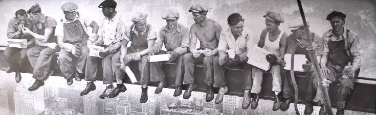 Workers Lunch Steal Beam