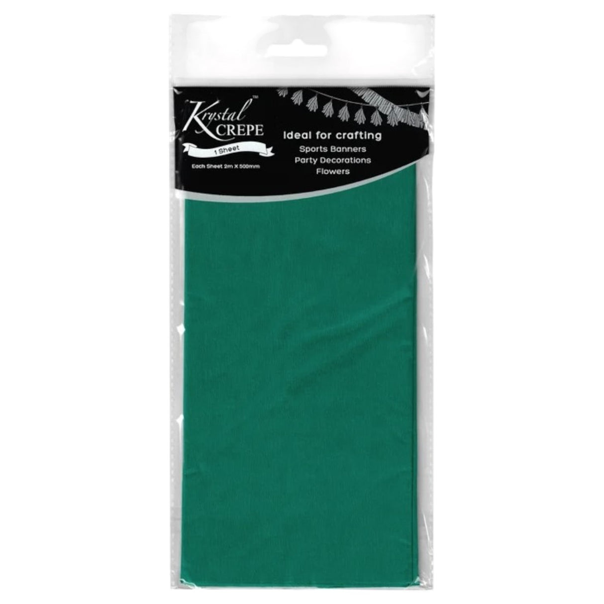 Dark Green Crepe Paper - 1 Sheet