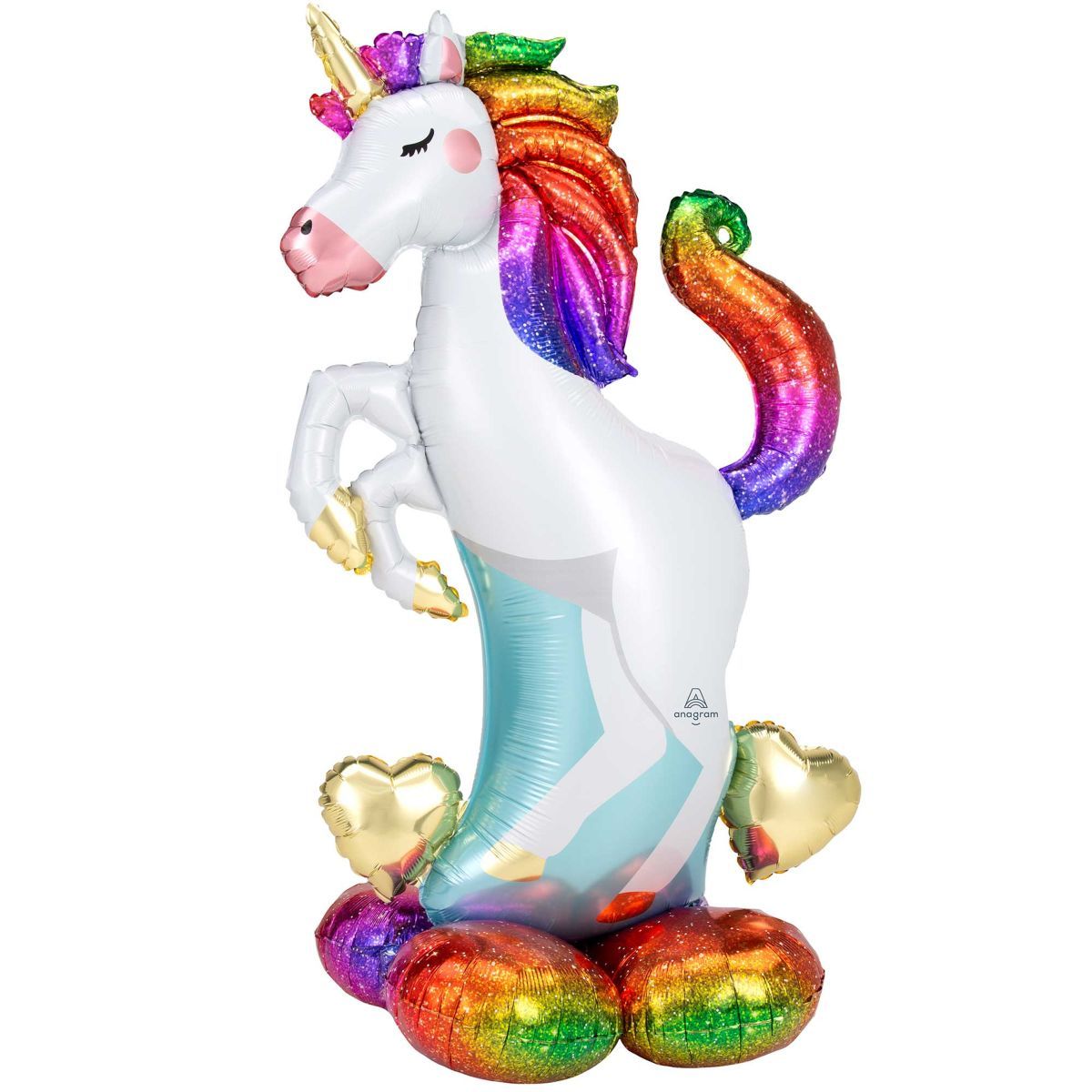 Giant AirLoonz Unicorn & Hearts Foil Balloon 83cm x 139cm