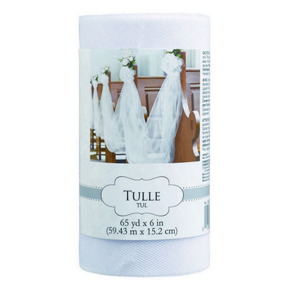 Tulle Fabric Spool 15cm x 22.8m - White