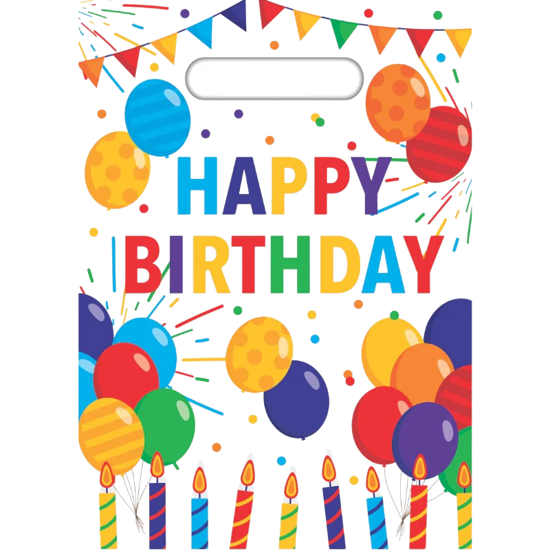 Happy Birthday Party Bags - Pk 8
