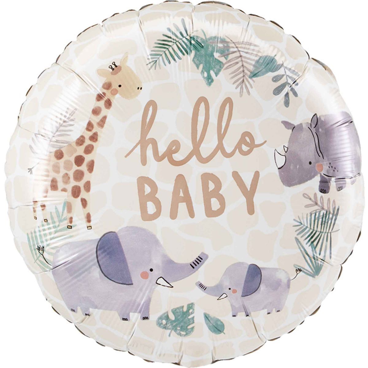 45cm Hello Baby Jungle Foil Balloon
