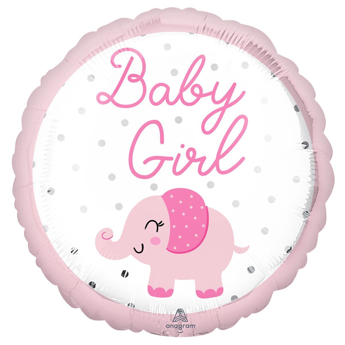 45cm Baby Girl Elephant Foil Balloon