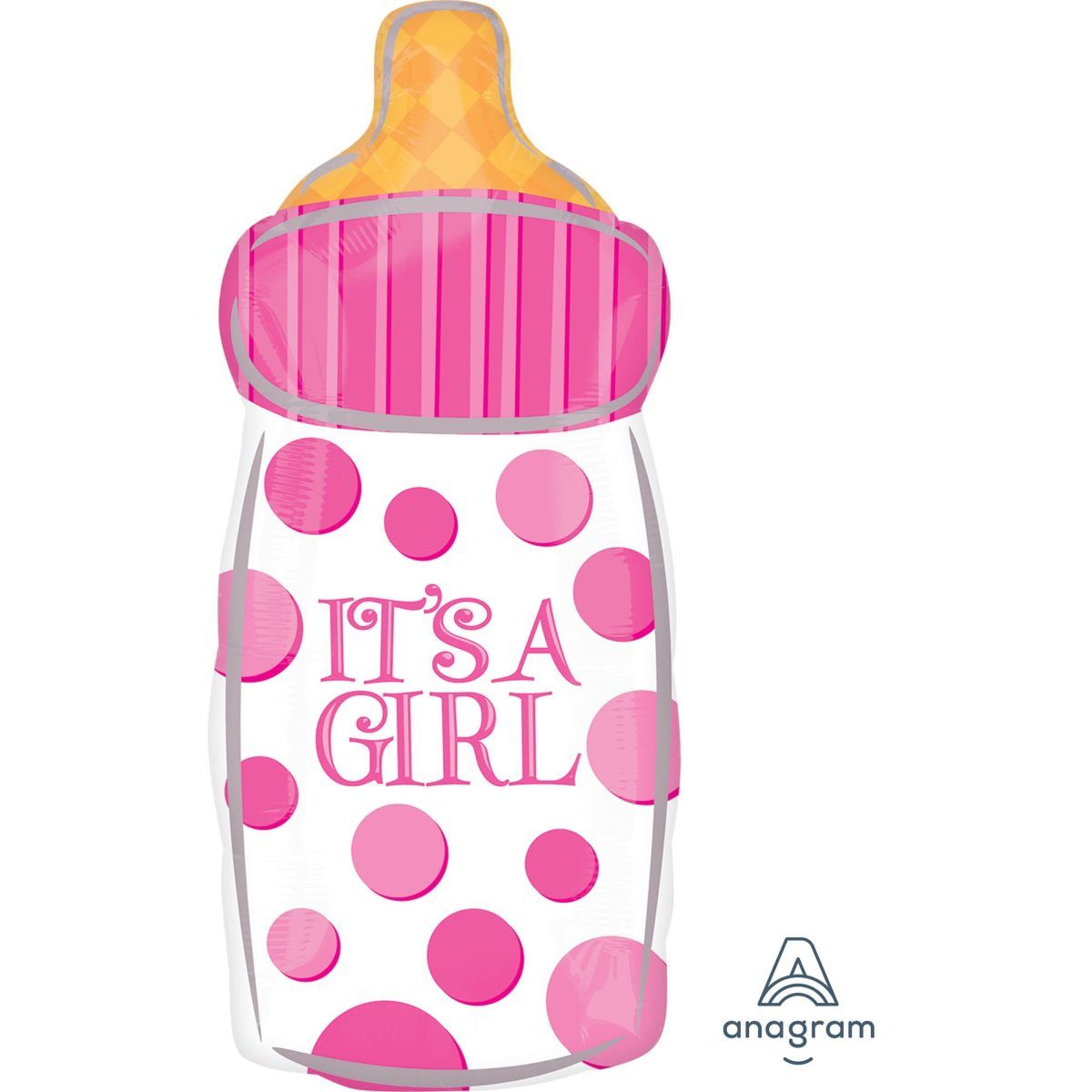 Baby Bottle Shaped Foil Balloon 43cm x 55cm - It's A Girl