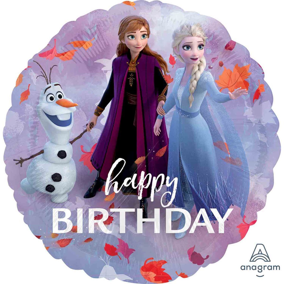 45cm Frozen 2 Happy Birthday Foil Balloon - Multicoloured