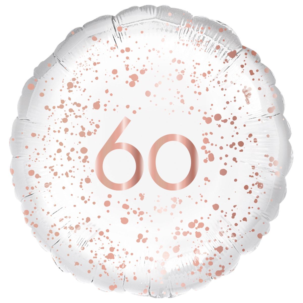 45cm Rose Gold Number 60 Foil Balloon