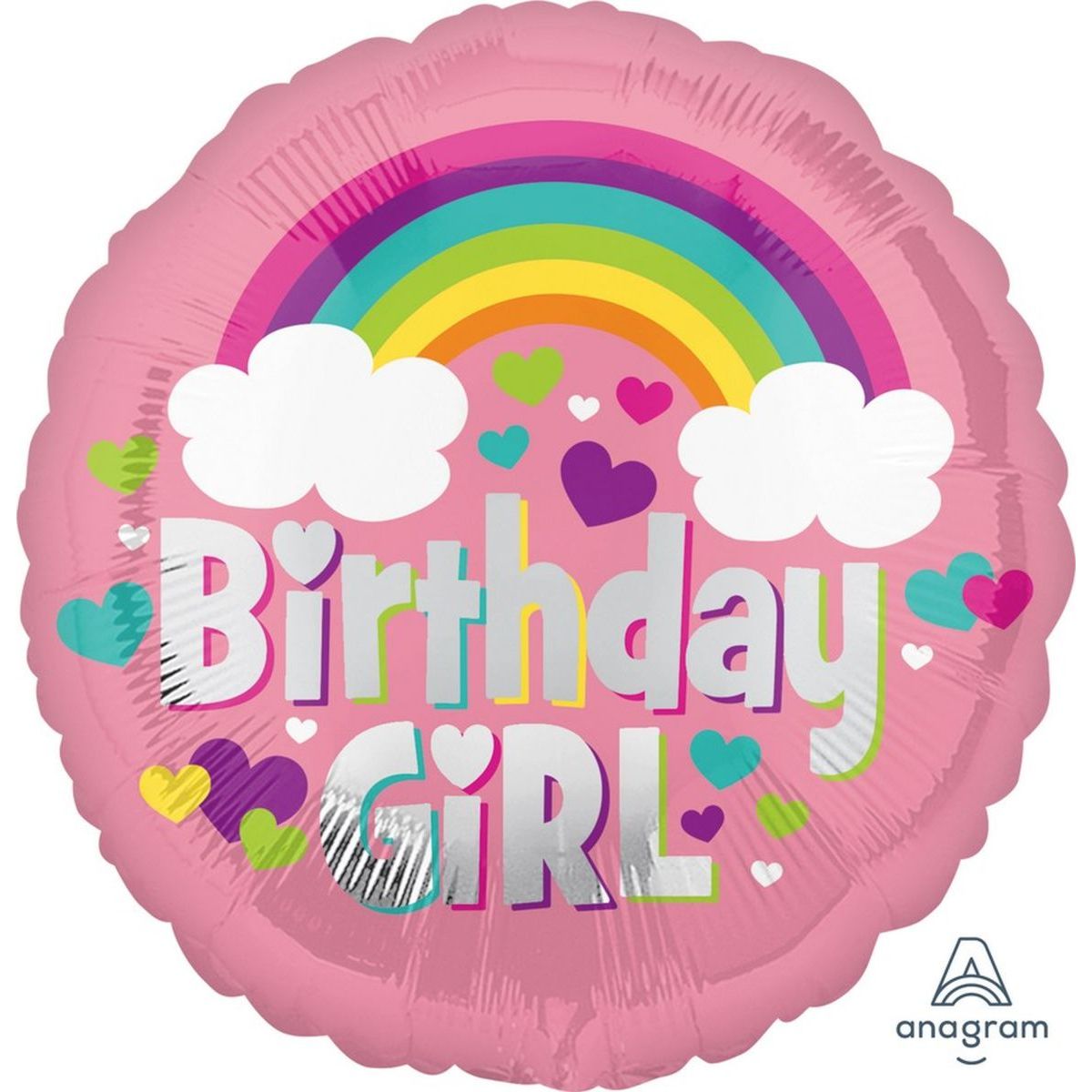 45cm Birthday Girl Rainbow Foil Balloon