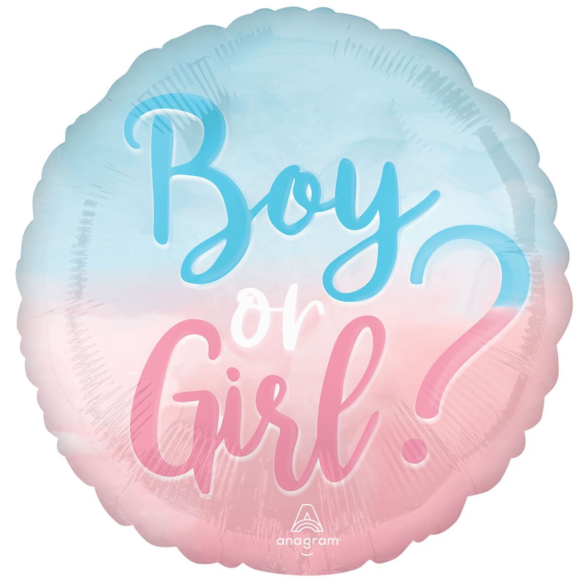 45cm Boy or Girl? Gender Reveal Foil Balloon - Pink and Blue