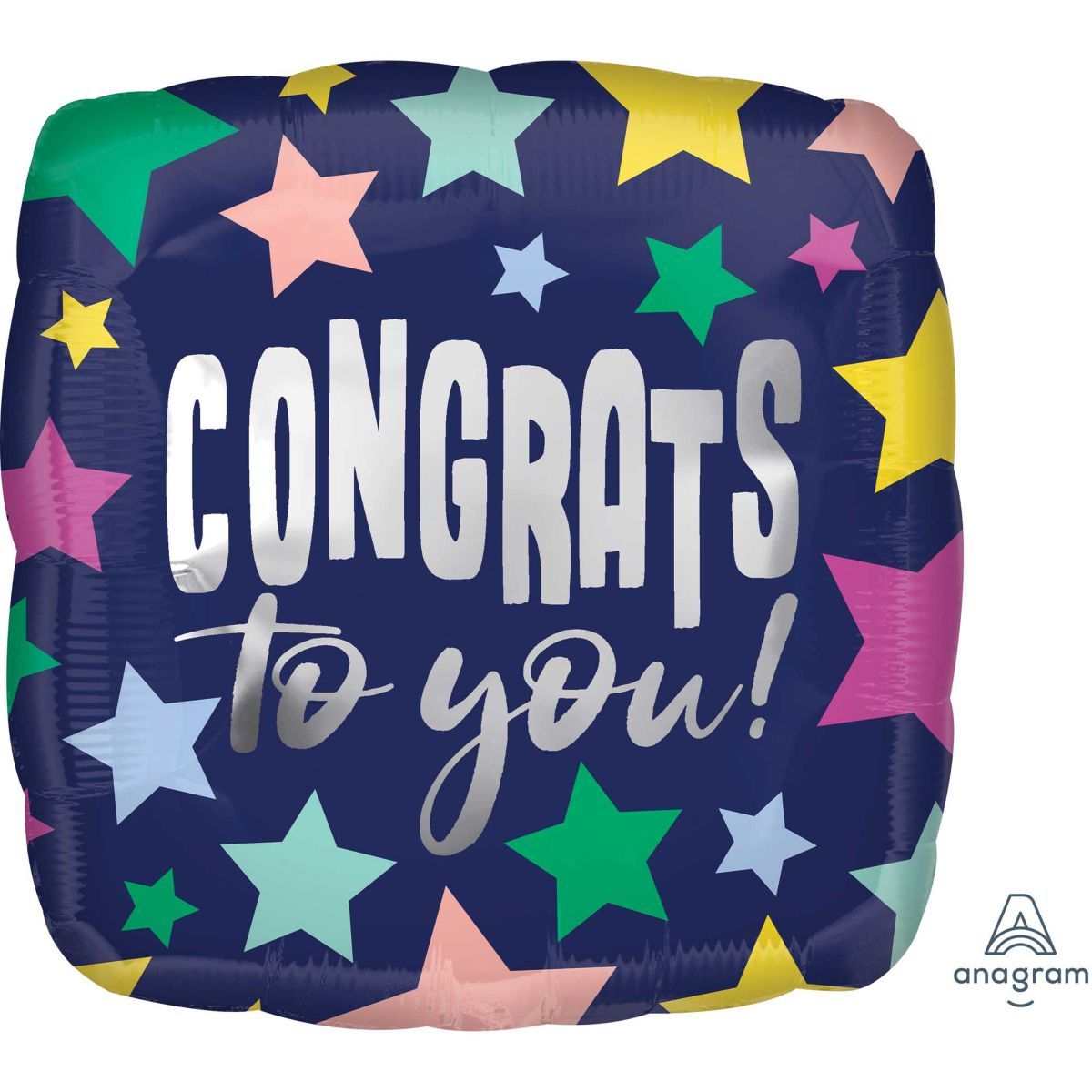 45cm Foil Helium Balloon - Congrats To You Stars on Navy