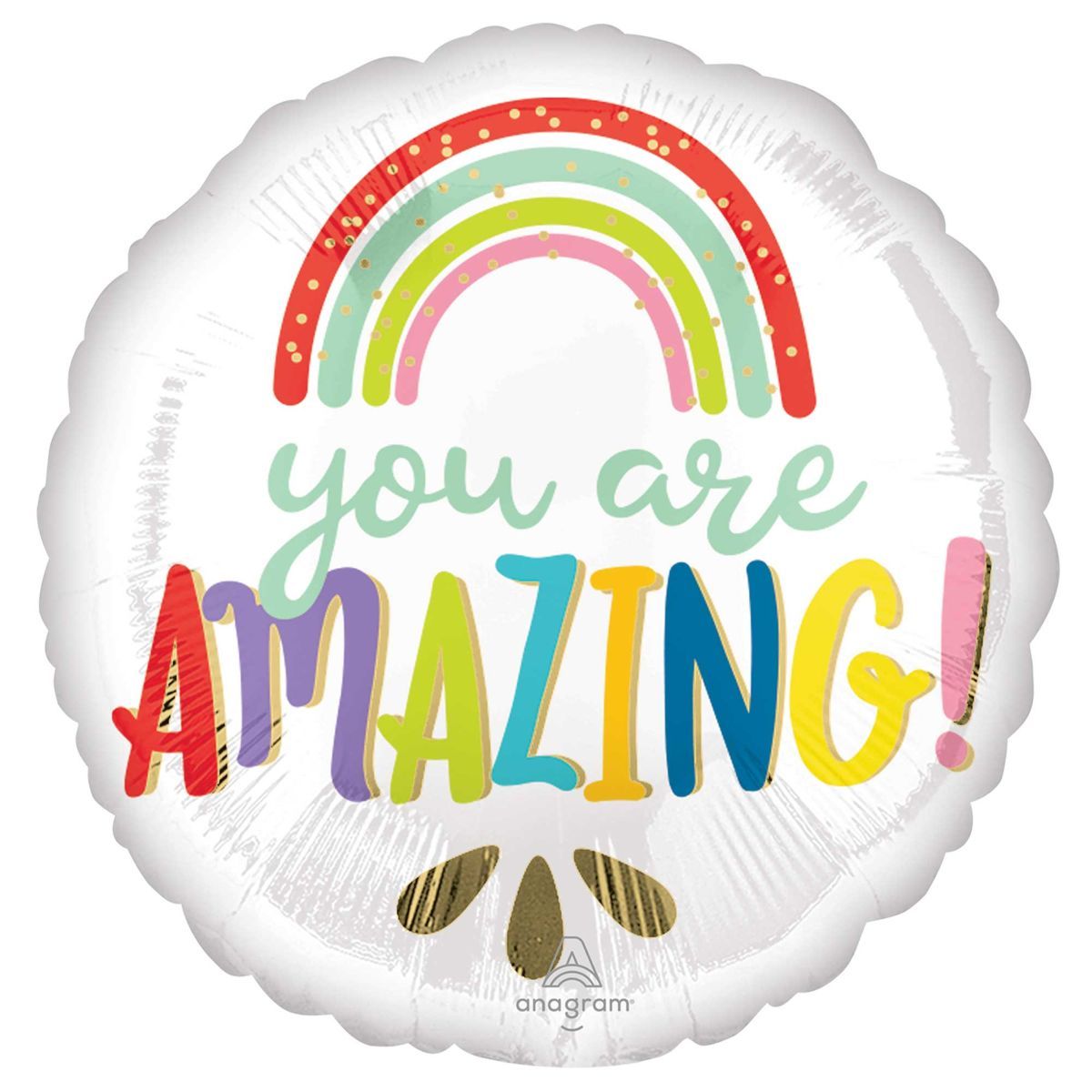 45cm You Are Amazing Rainbow Foil Balloon
