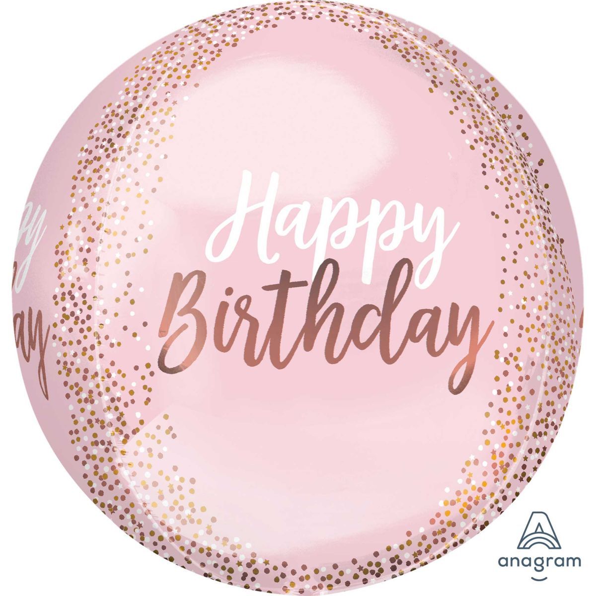 Orbz XL Blush Happy Birthday Foil Balloon 40cm
