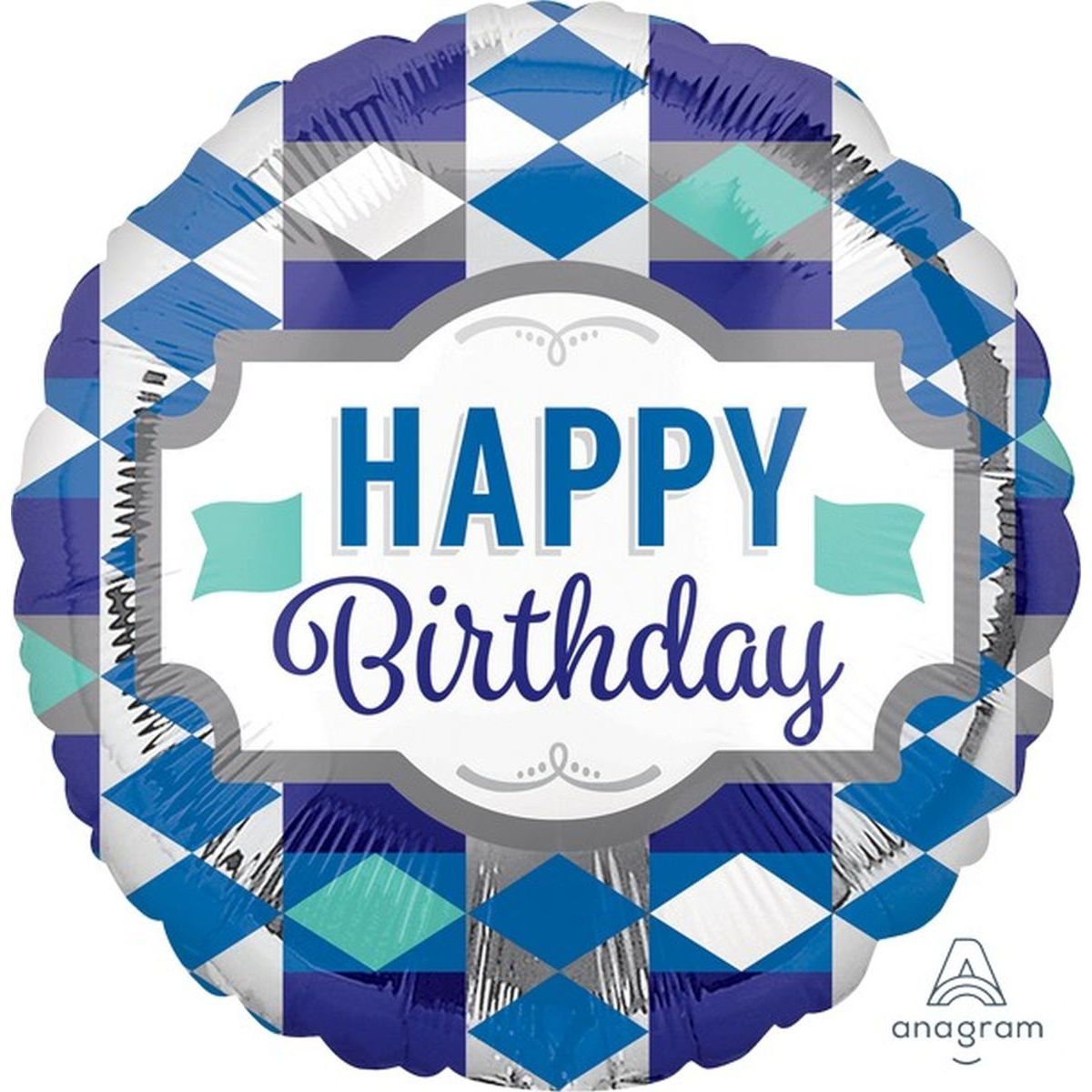45cm Happy Birthday Foil Balloon - Tie Pattern