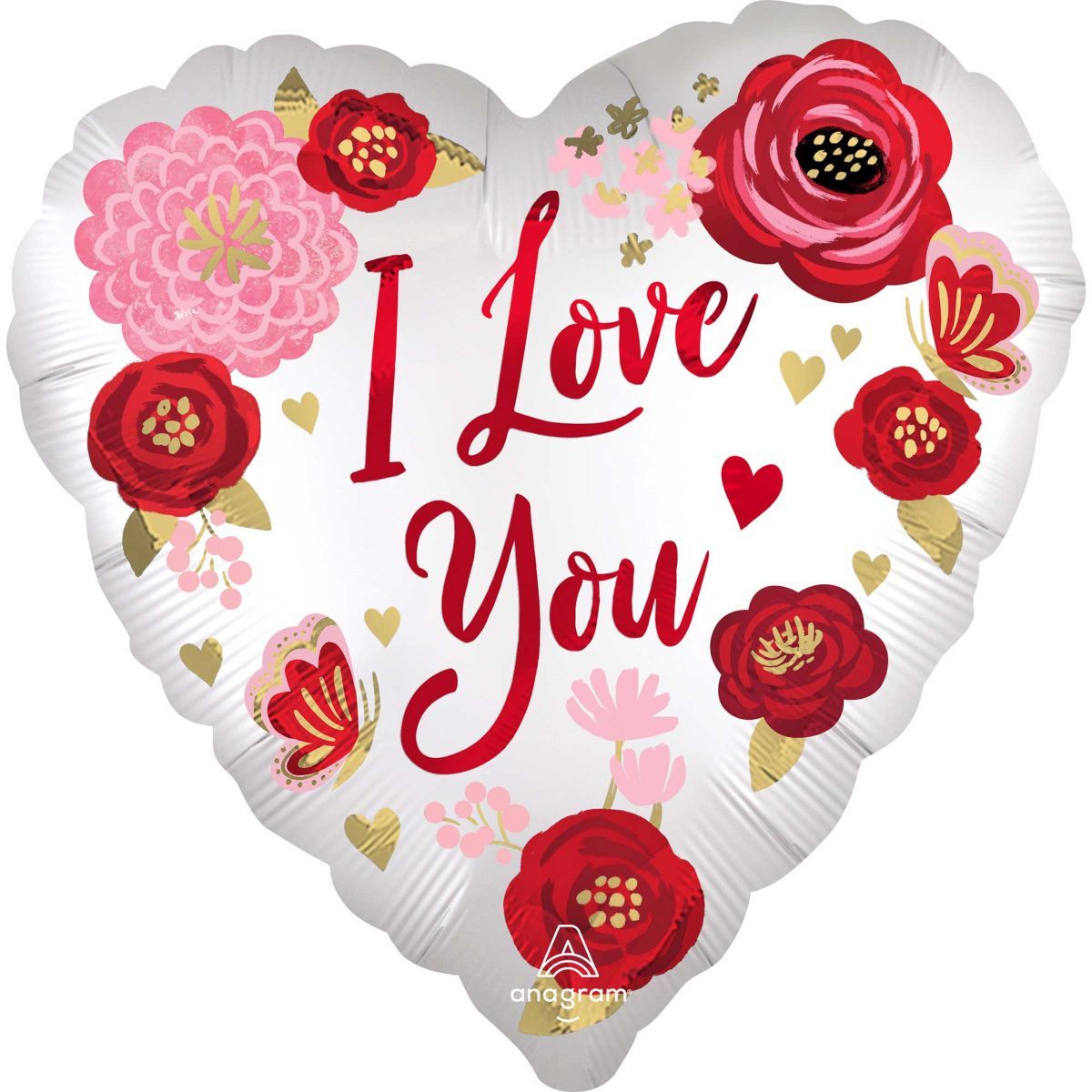 45cm I Love You Satin Finish Heart Foil Balloon