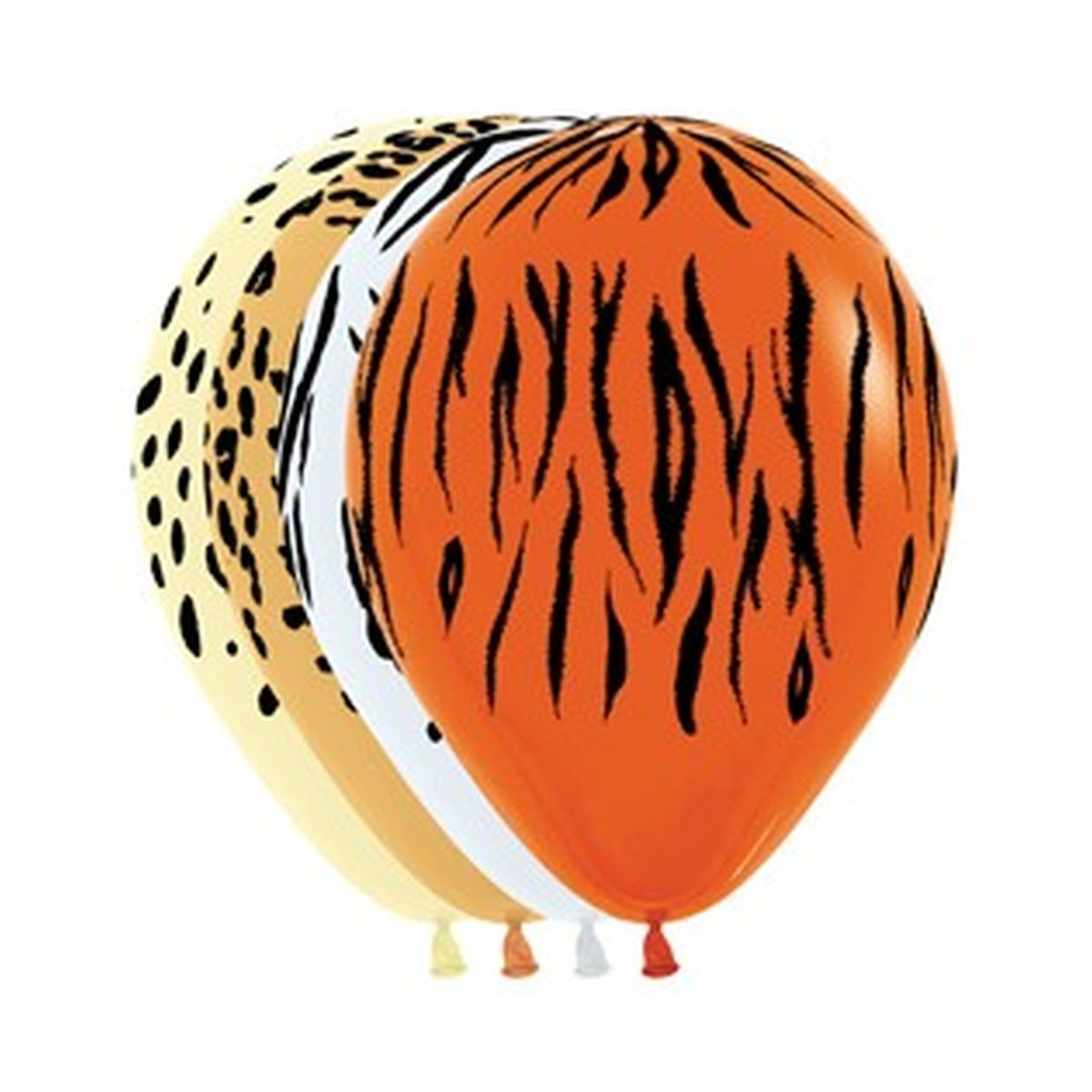 12 Pack Sempertex 30cm Jungle Safari Animal Print Latex Balloons - Assorted