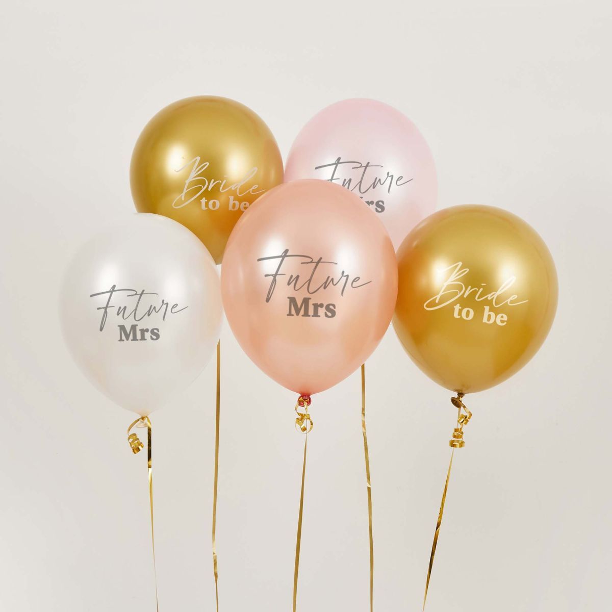 5 Pack Bride To Be 30cm Latex Balloons - Multicoloured