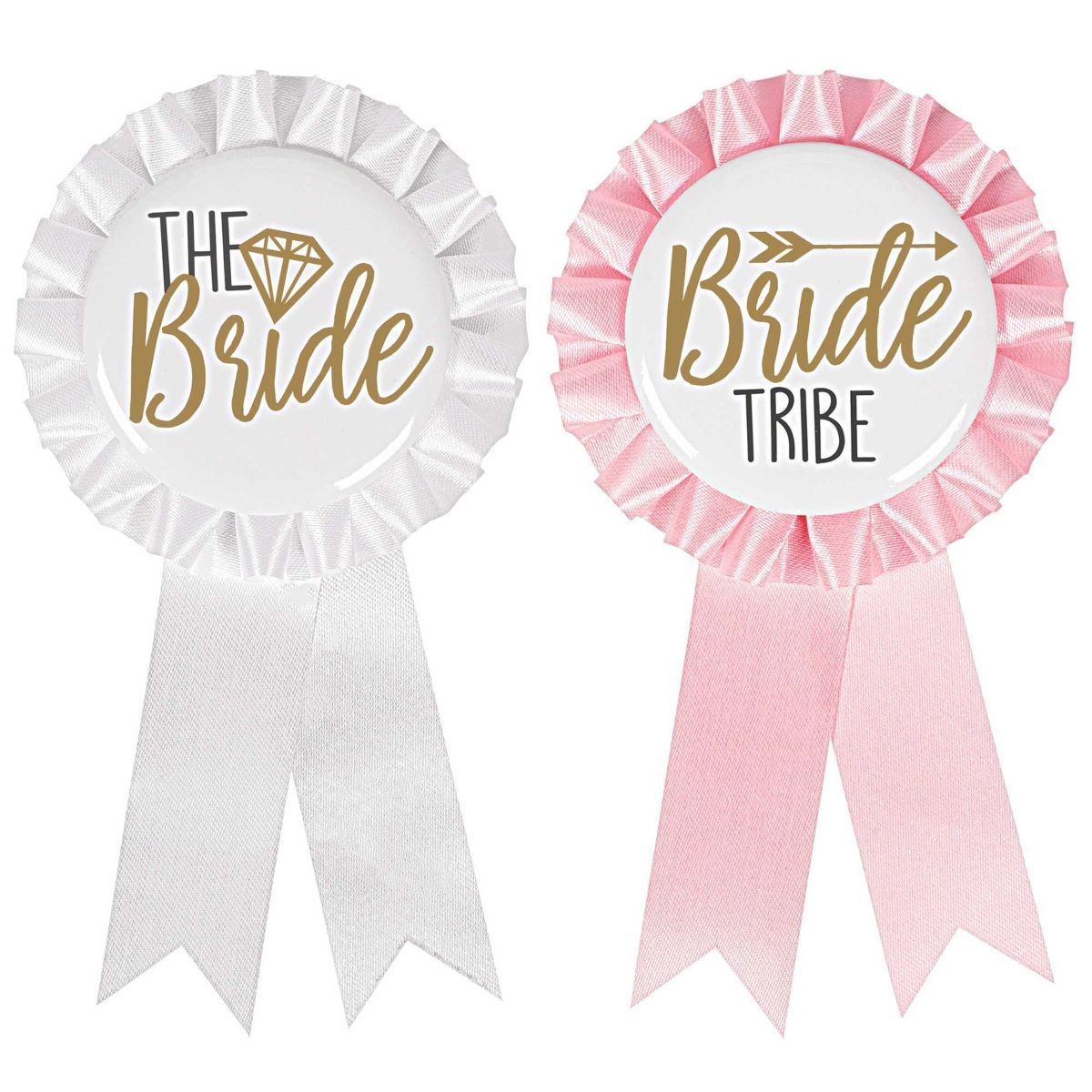 8 Pack Bachelorette Party Award Ribbons - Bride and Bride Tribe