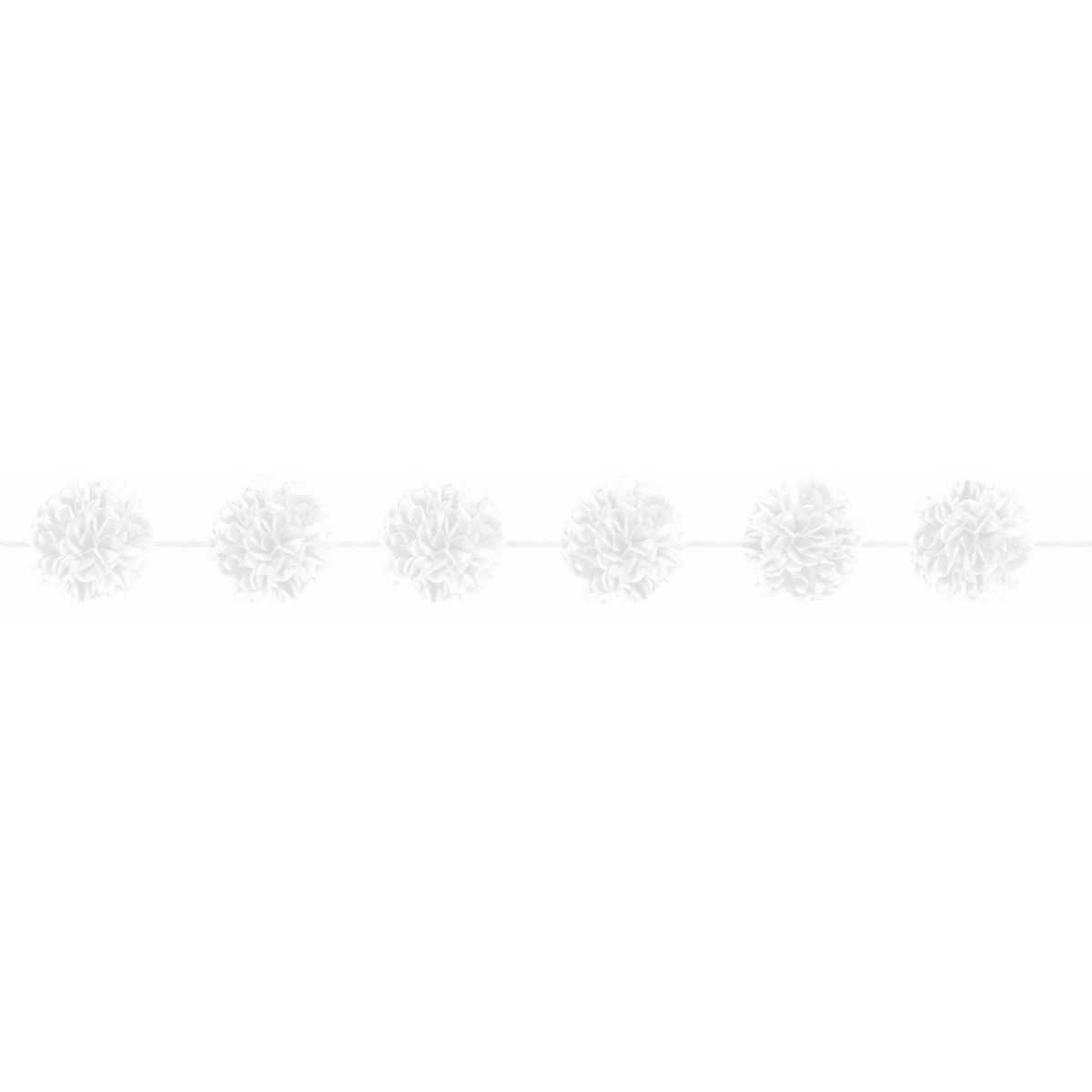2 Pack Fluffy Paper Hanging Garland 12ft - White