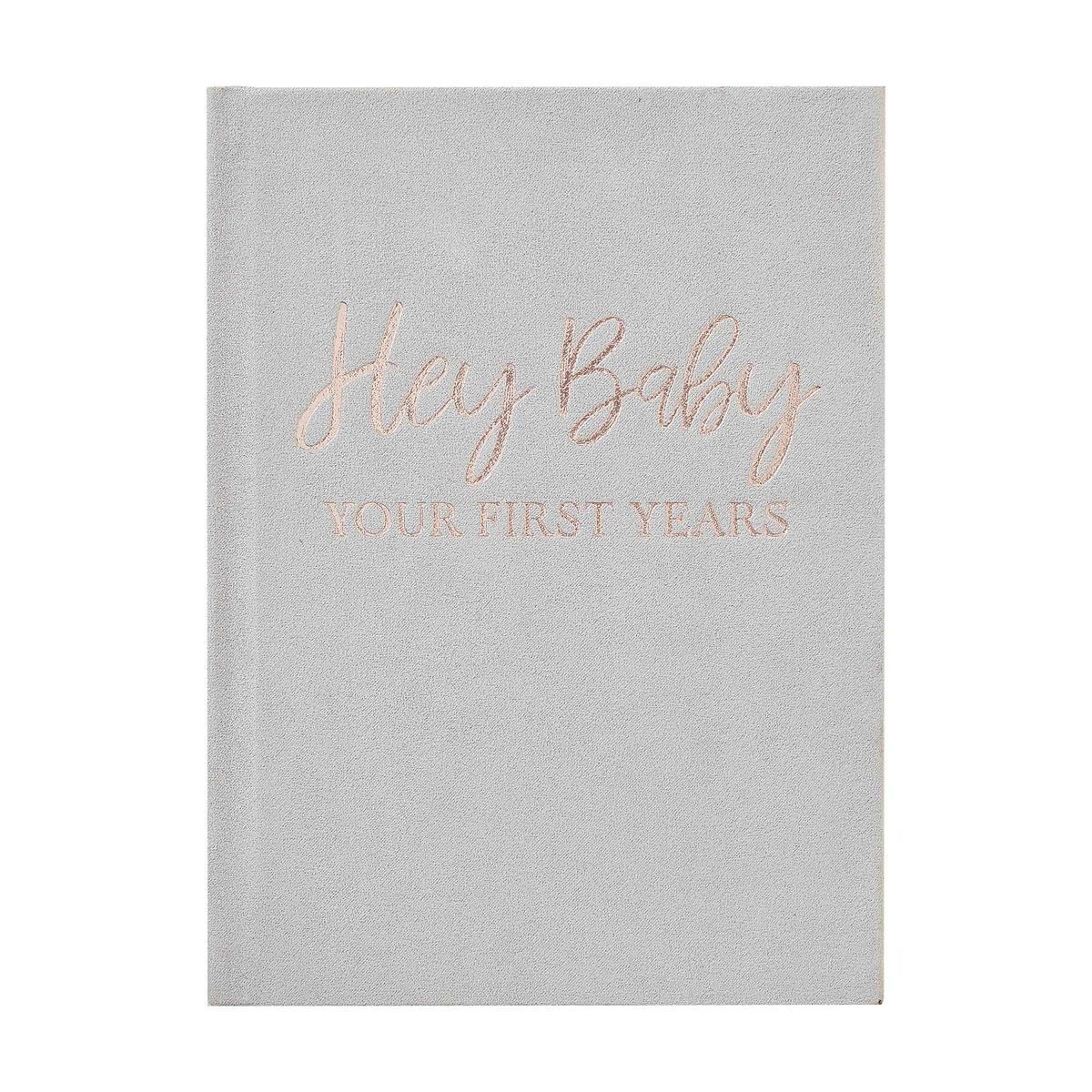 Baby in Bloom Hardcover Memory Journal - Grey Suede