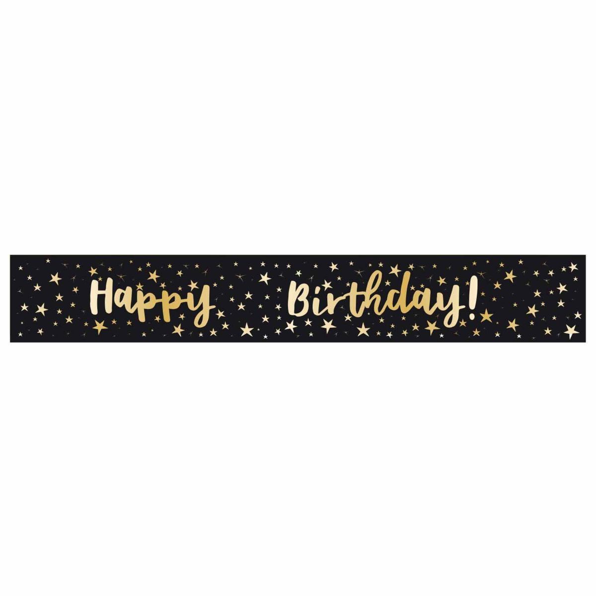 Customisable Add-An-Age Happy Birthday Foil Banner 1.8m - Black and Gold
