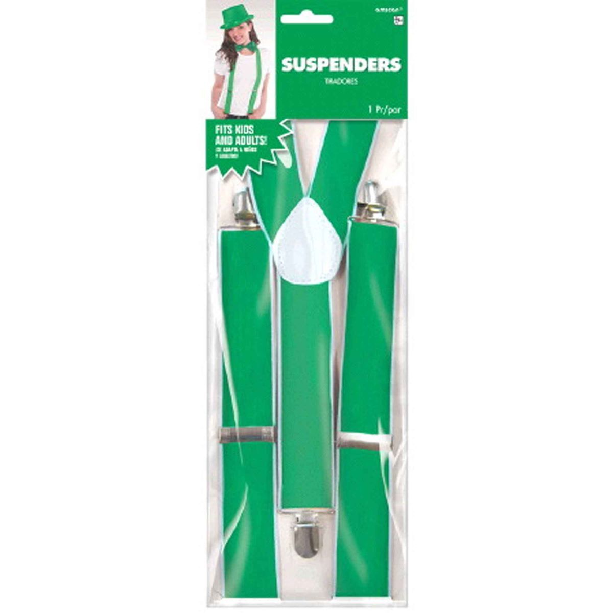 Adjustable Elastic Suspenders - Green