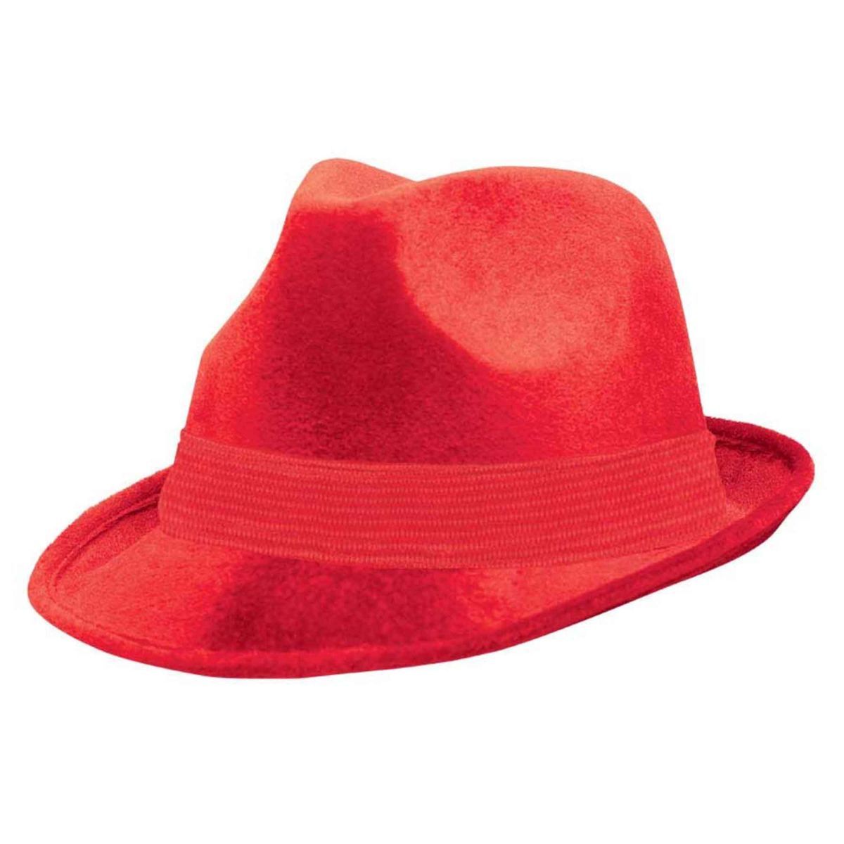Fedora Velour Hat - Red