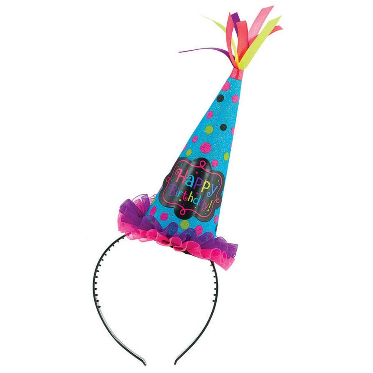 Birthday Chic Cone Hat Headband - Multicoloured