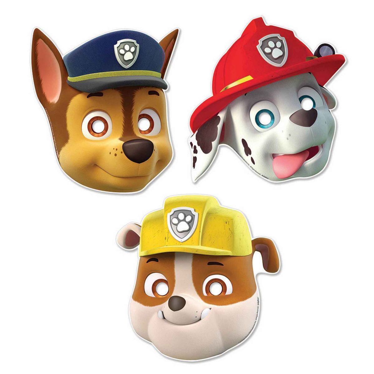 8 Pack PAW Patrol Paper Party Masks - Multicoloured