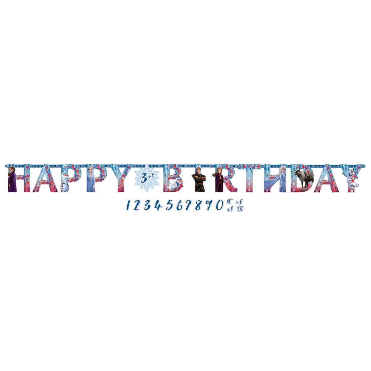 Frozen 2 Jumbo Add-An-Age Happy Birthday Letter Banner - Multicoloured