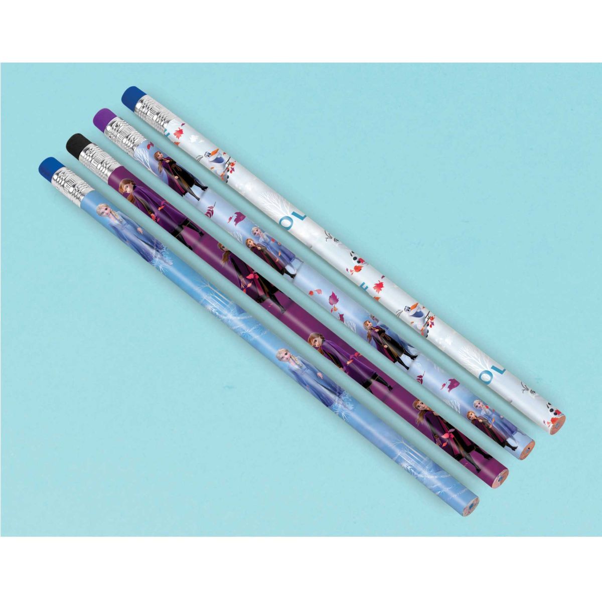 8 Pack Frozen 2 Pencils with Erasers - Assorted Designs