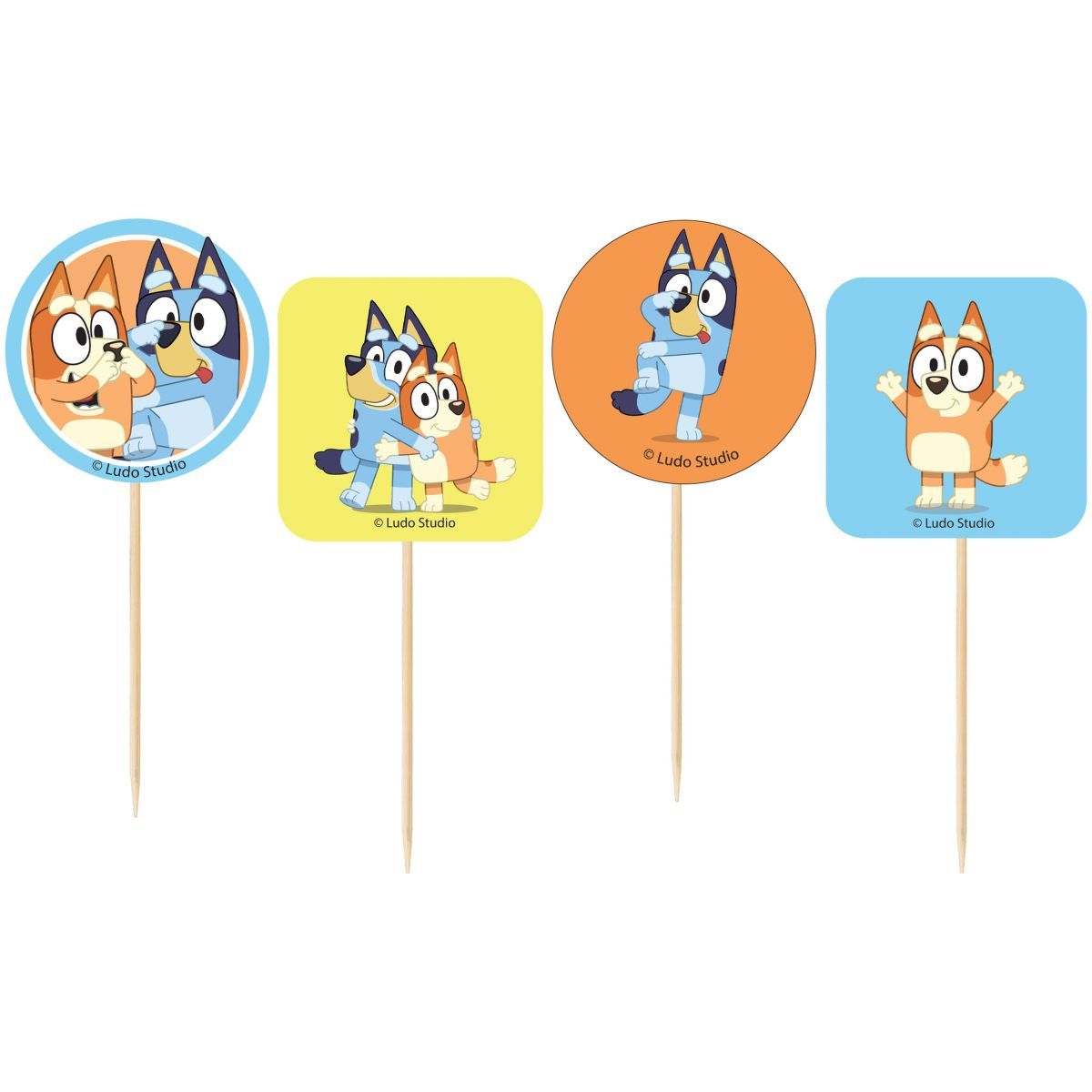 24 Pack Bluey Cupcake Picks - Blue