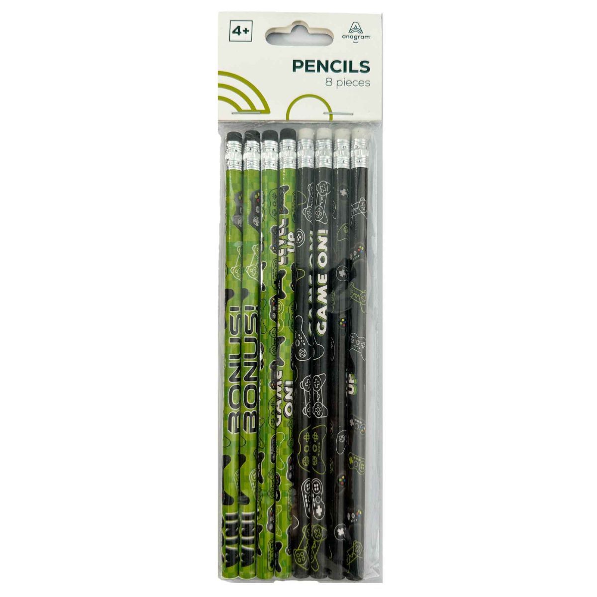8 Pack Level Up Gaming Pencil Favours - Multicoloured