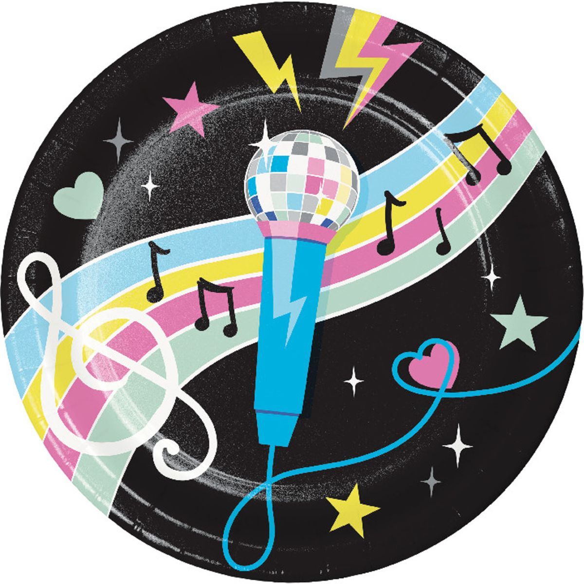 8 Pack Birthday Beats 23cm Round Paper Plates