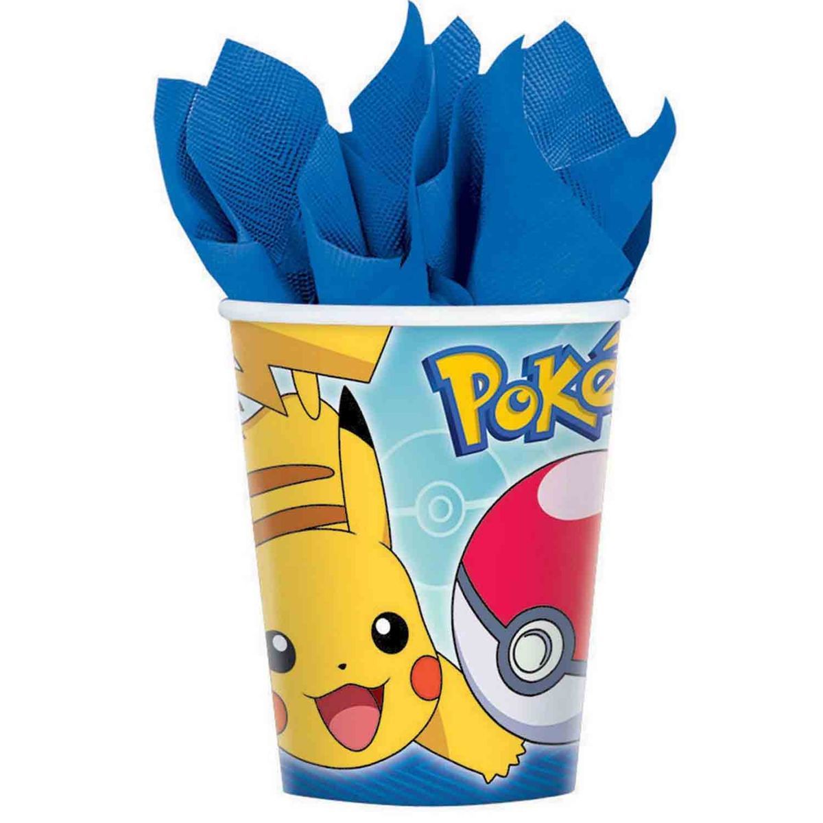 8 Pack Pokemon 266ml Paper Cups - Multicoloured