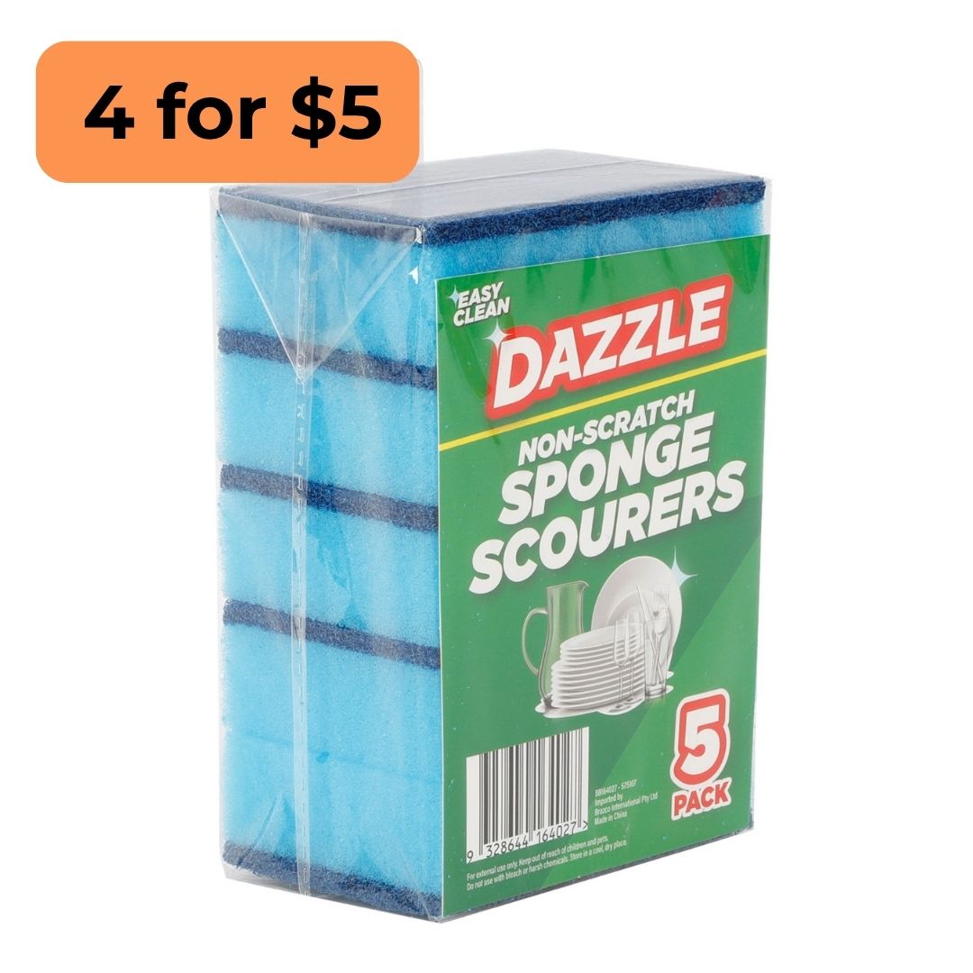 Dazzle Sponge Scourers - 5 Pack