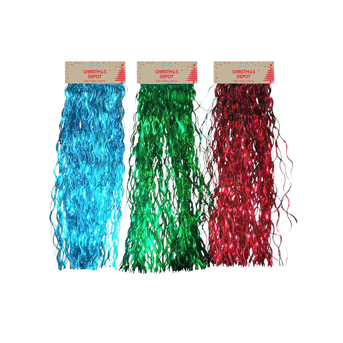 Curly Tinsel Lametta 50cm - Assorted