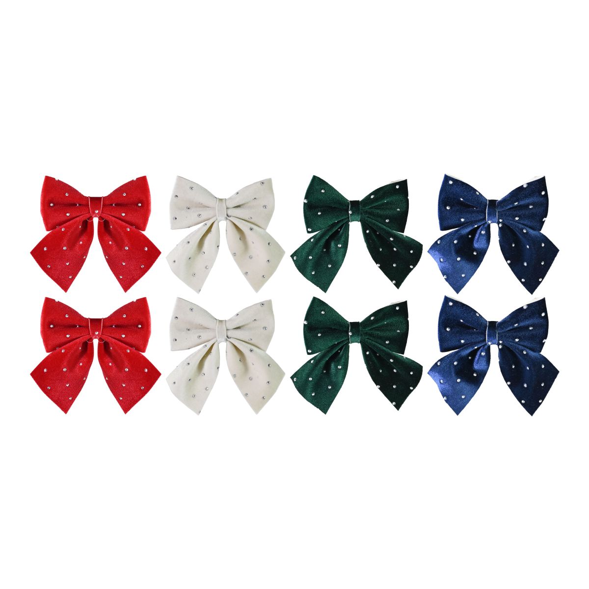 2 Pack Velveteen Studded Bows - Assorted
