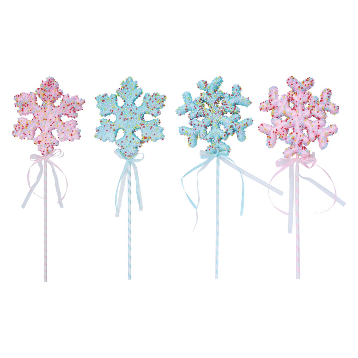 Jumbo Snowflake Candy Christmas Pick - Assorted Pink/Blue
