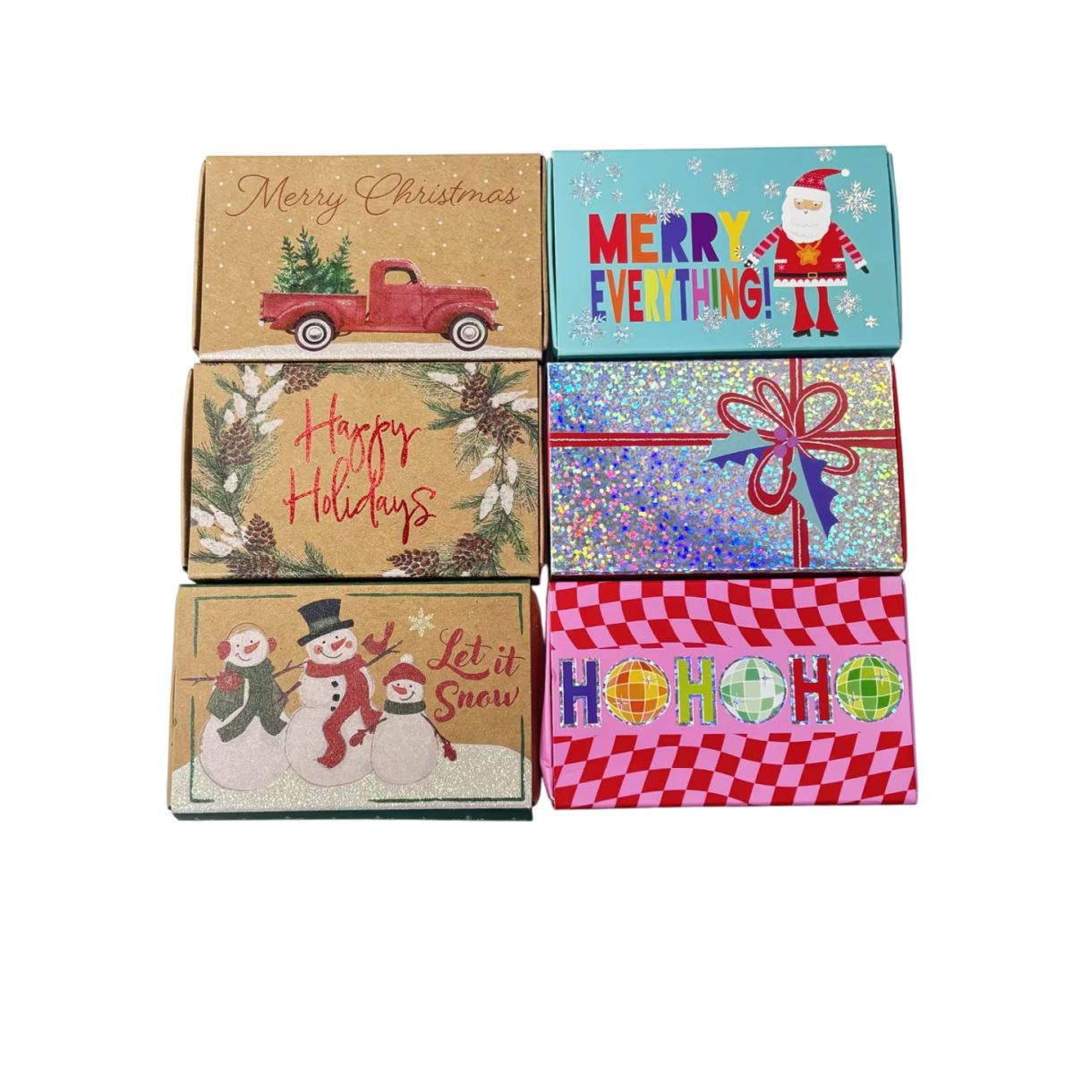 3 Pack Christmas Gift Card Holder Boxes - Assorted