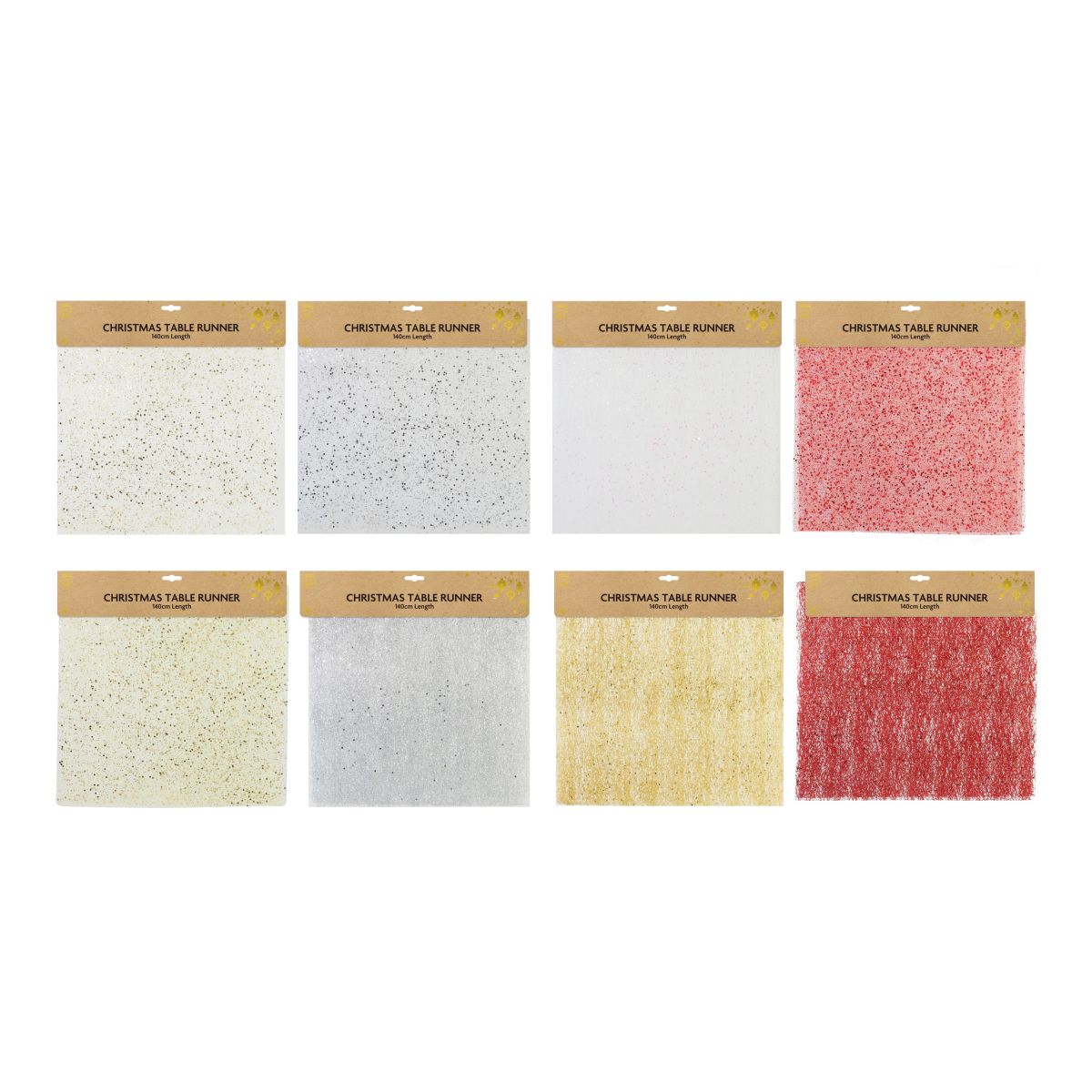 Glitter Organza Table Runner 140cm - Assorted