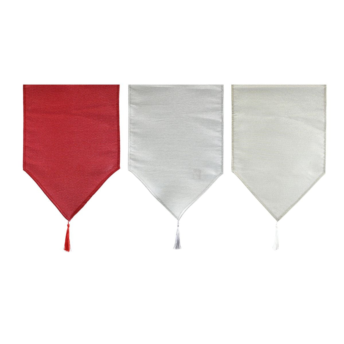 Luxe Metallic Fabric Table Runner with Tassels 180cm - Assorted