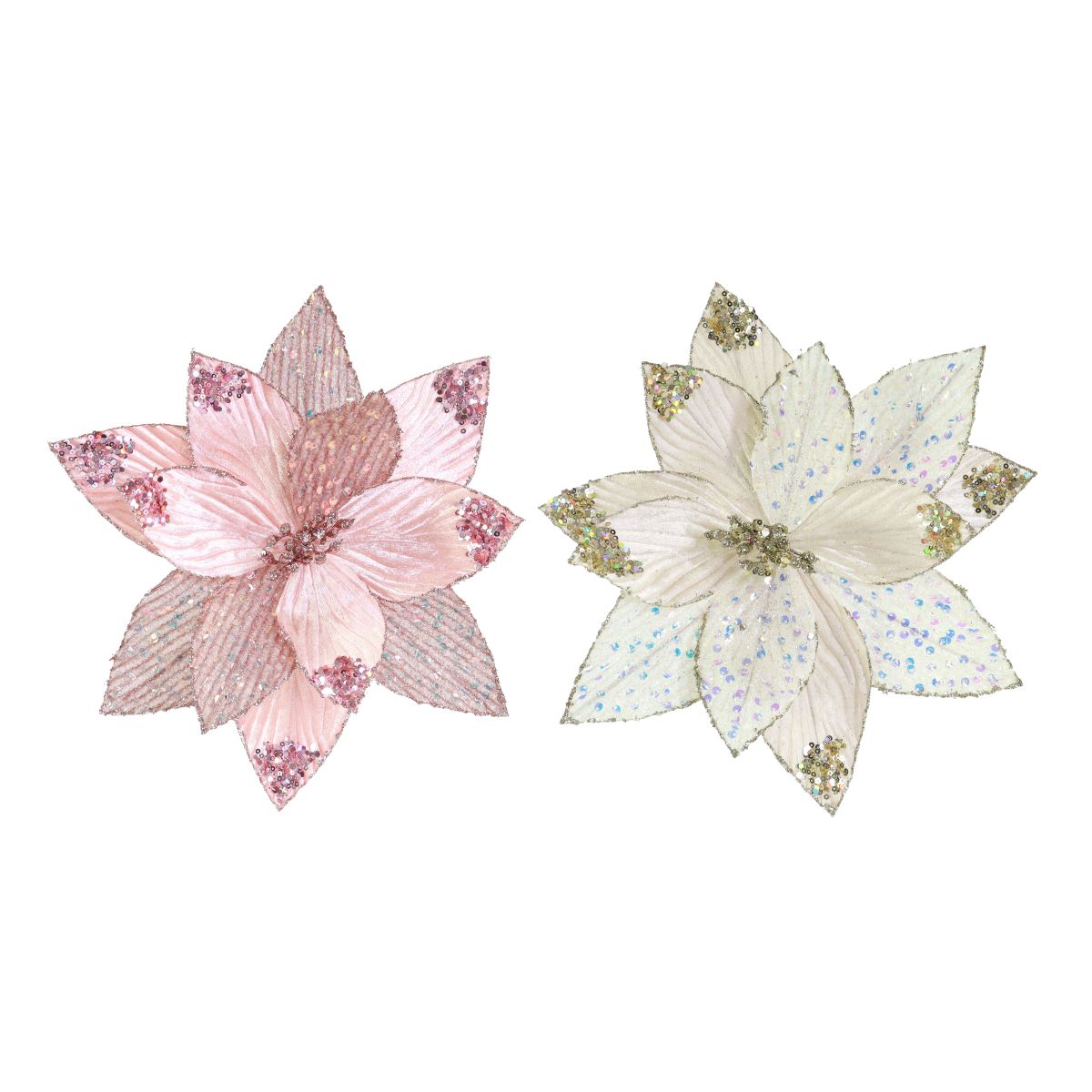 Poinsettia Clip - Assorted Pink and Champagne