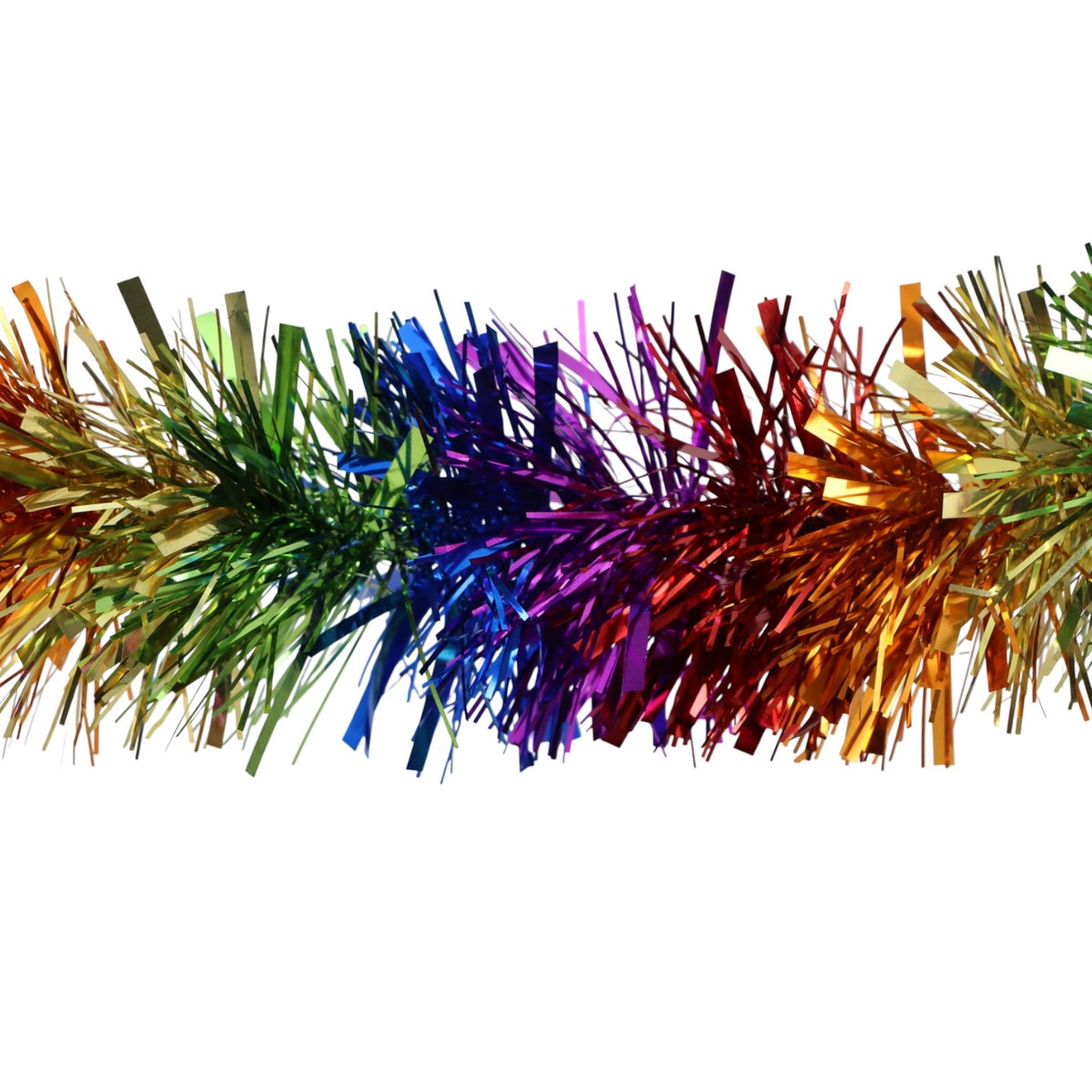 Rainbow Stripe Tinsel Thick