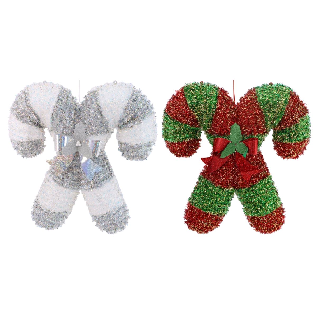 Christmas Candy Cane Hanging Decoration with 30 Warm White LEDs