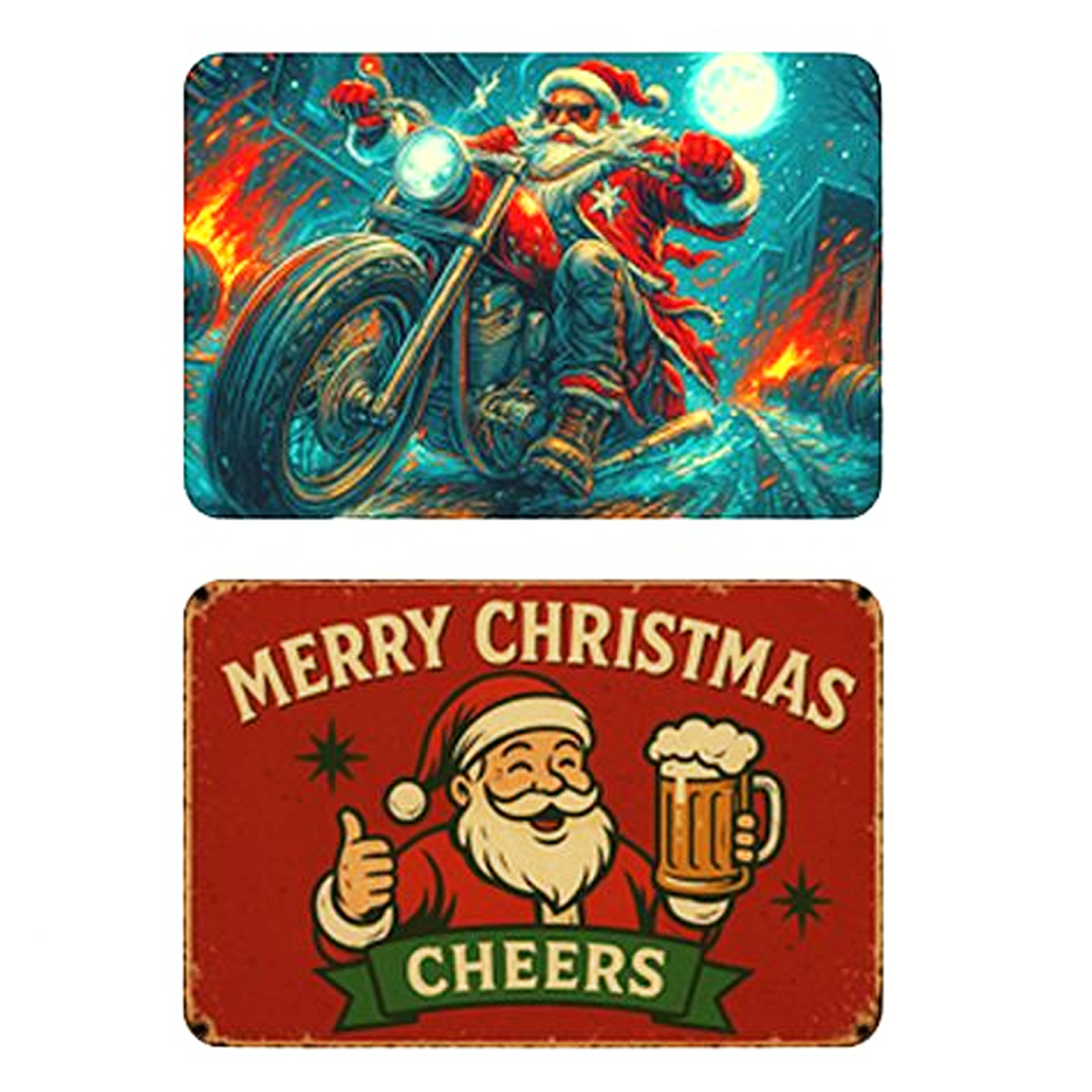 6 Assorted Christmas Metal Signs 20 x 30cm