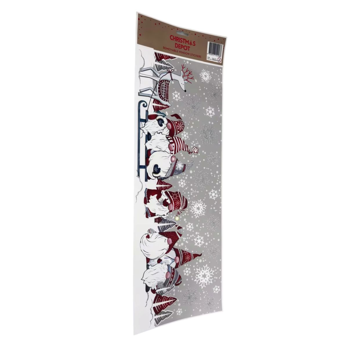 Gnome Snow Scene Christmas Removable Window Stickers