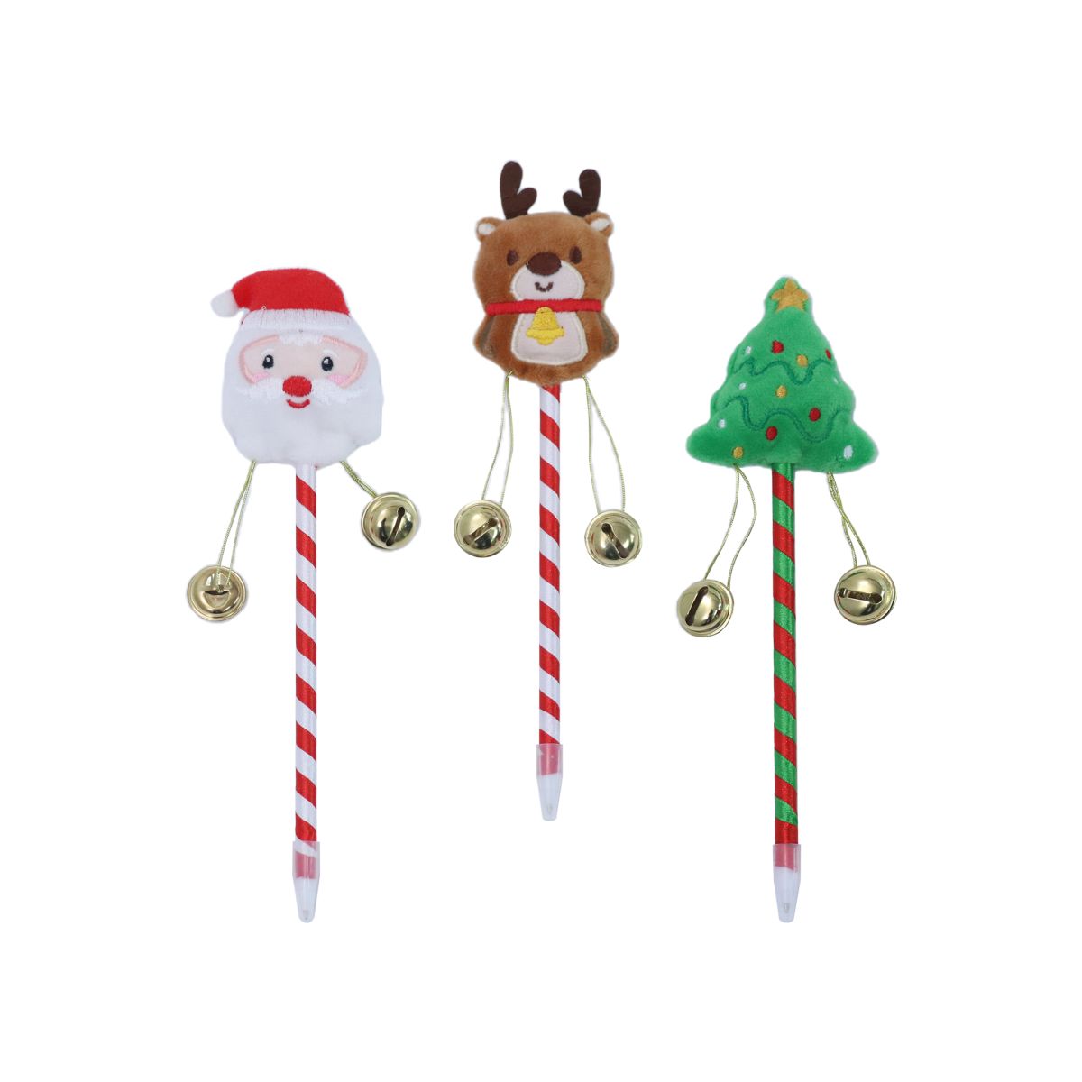 3 Pack Christmas Novelty Plush Pen - Assorted