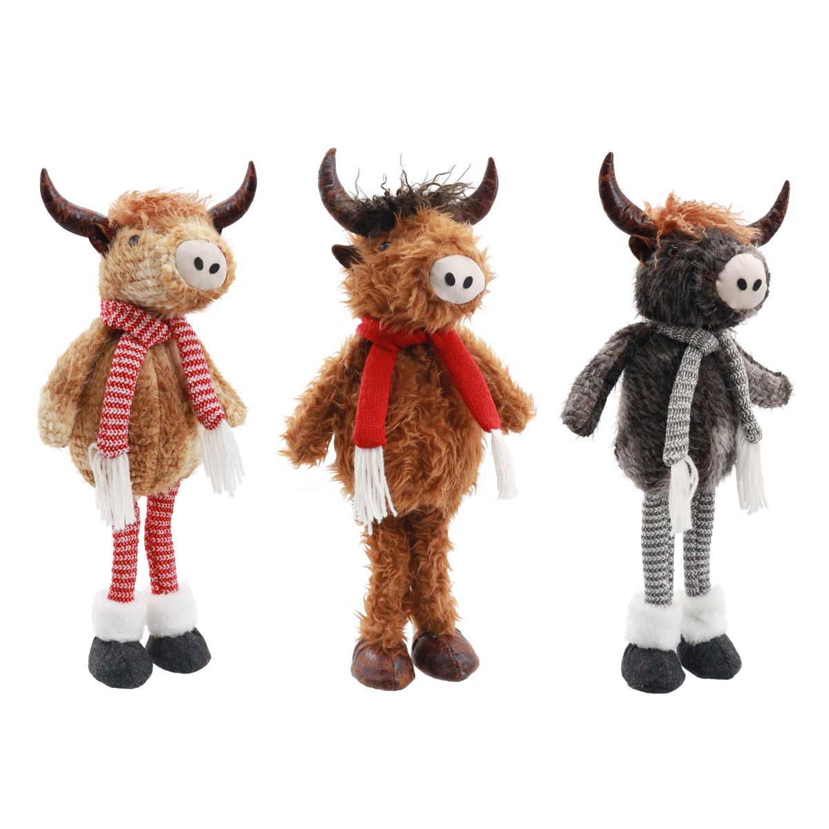 Highland Cow with Scarf Standing Figure 40cm - Assorted