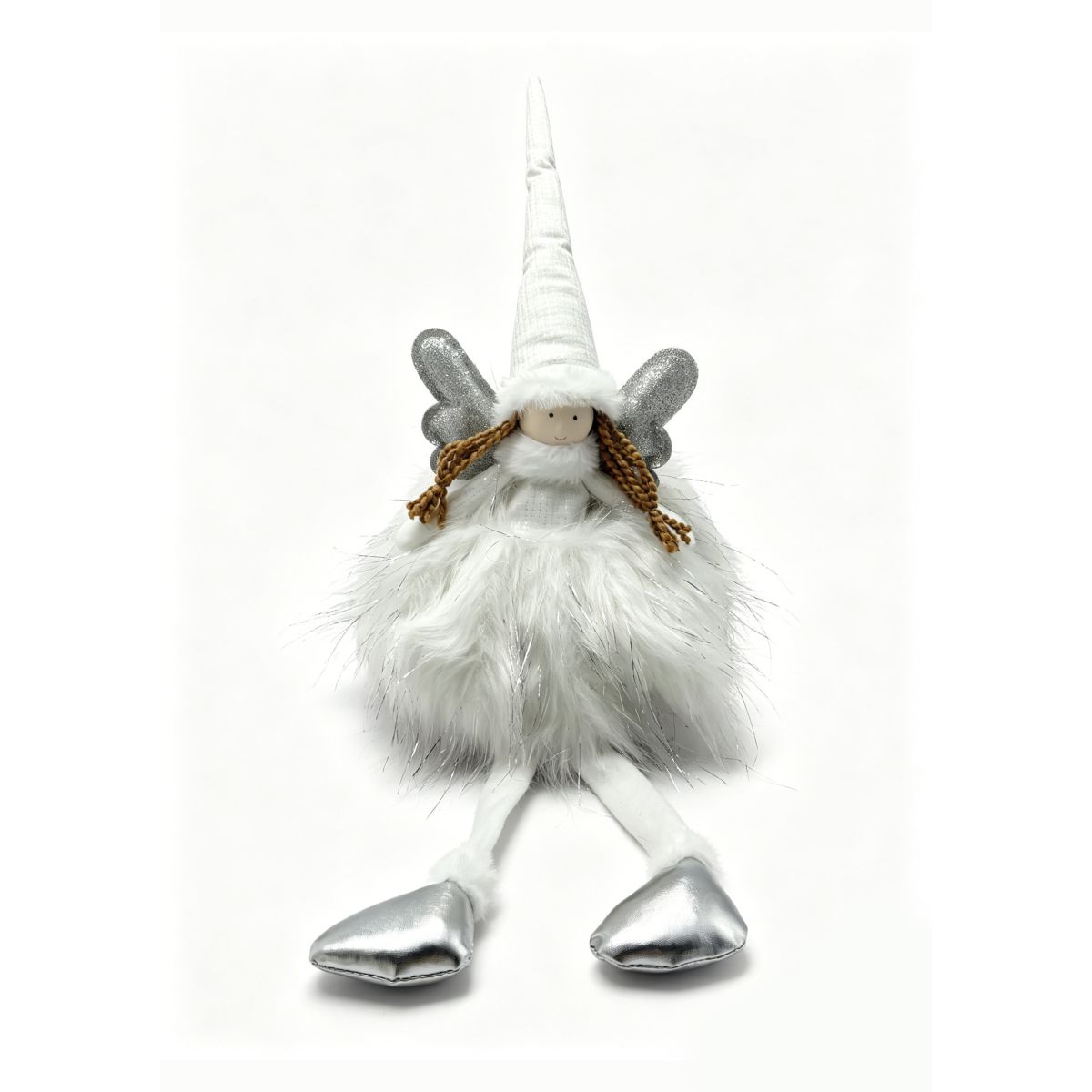 Christmas Angel Plush Decoration 58 x 20 x 16cm - Silver