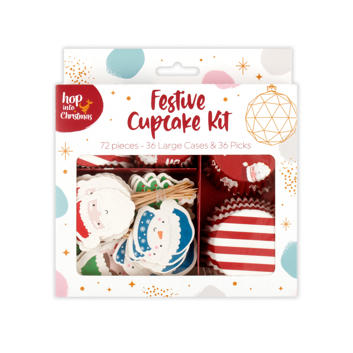 72 Piece Christmas Cake Box with Cupcake Kit