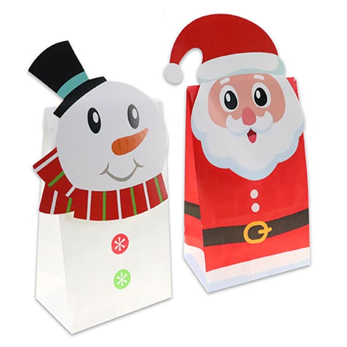 4 Pack Christmas Character Treat Bags 13 x 8 x 19.7cm
